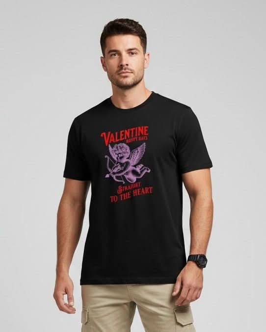 Men’s Outlaws Regular Fit T-Shirt with Valentines Day Theme Print | 100% Cotton Casual Wear