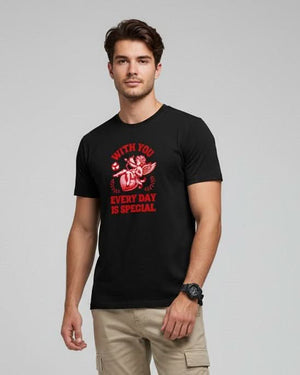 Men’s Outlaws Regular Fit T-Shirt with Valentines Day Theme Print | 100% Cotton Casual Wear