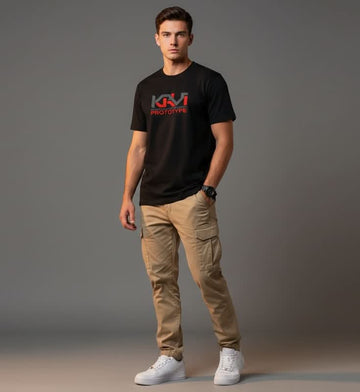 Men's Outlaws Fashion printed cotton T-shirt with casual fit, featuring bold graphic design and short sleeves.