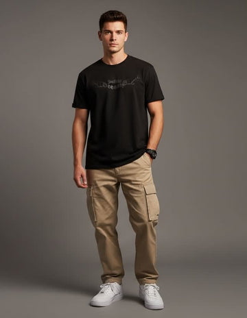 Men’s Outlaws Fashion printed cotton T-shirt with casual fit and bold graphic design, perfect for everyday wear.