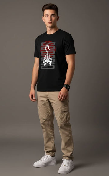 Men’s Outlaws Fashion printed T-shirt made of 100% cotton, featuring casual design with regular fit and bold graphic print.