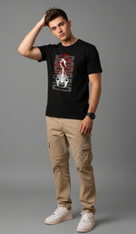 Men’s Outlaws Fashion printed T-shirt, 100% cotton casual wear, featuring bold graphic design and comfortable fit.
