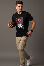 Men’s Outlaws Fashion printed cotton T-shirt with casual fit and graphic design, short sleeve, men's casual wear.