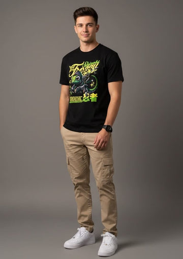 Men’s Outlaws Fashion printed T-shirt, 100% cotton casual wear with bold graphic design on front.