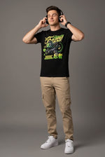 Men’s Outlaws Fashion printed cotton T-shirt with casual fit, featuring bold graphic design, perfect for everyday wear.