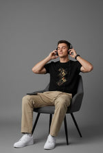 Men’s Outlaws Fashion printed cotton T-shirt with casual fit, featuring bold graphic design and comfortable short sleeves.