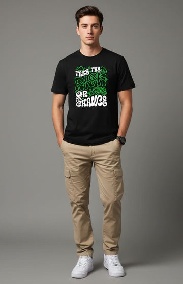 Men's Outlaws Fashion printed cotton T-shirt featuring casual design with bold graphic print and comfortable fit.