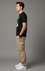 Men’s Outlaws Fashion printed cotton T-shirt with casual fit, featuring bold graphic design and comfortable short sleeves.