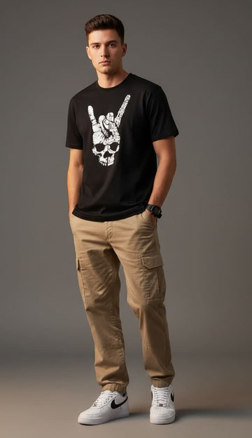 Men’s Outlaws Fashion printed cotton T-shirt with casual fit, featuring a bold graphic design on the front.