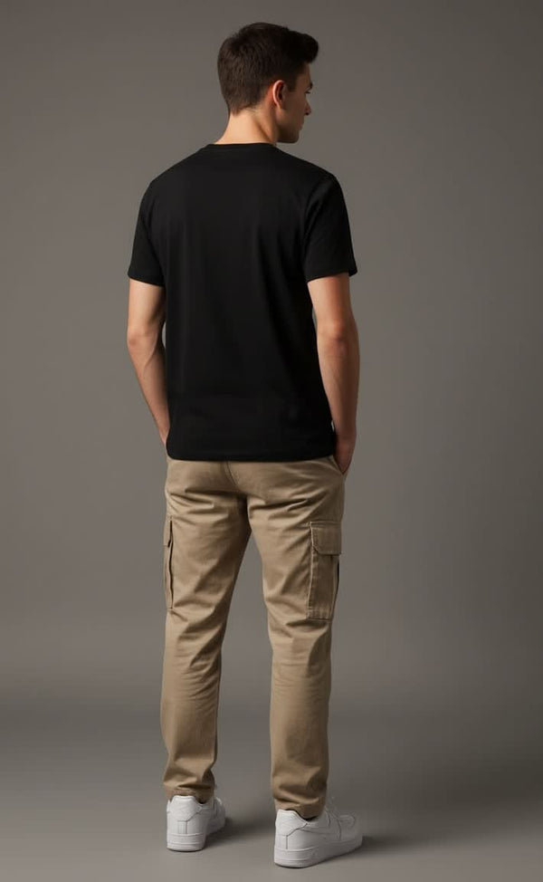 Men’s Outlaws Regular Printed T-Shirt made of 100% cotton, casual wear with bold graphic design, shown on a model.