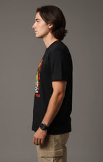 Men’s Outlaws Fashion printed cotton T-shirt with casual fit, featuring bold graphic design and short sleeves.