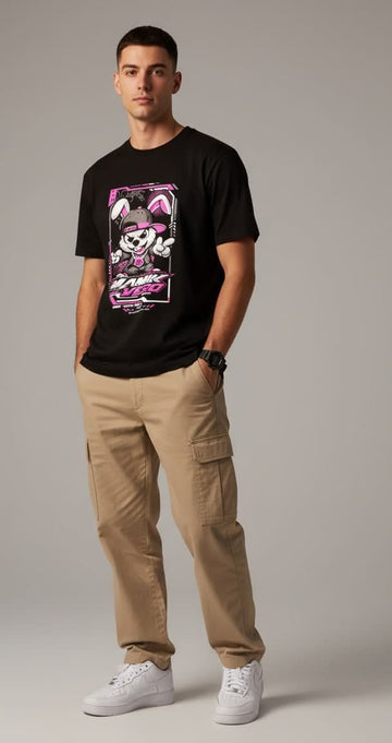 Men’s Outlaws Regular Printed T-Shirt in 100% cotton, casual wear with bold graphic design on front.