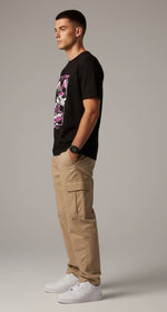 Men’s Outlaws Fashion printed cotton T-shirt featuring casual, regular fit design with colorful graphic print on the front.