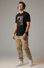 Men’s Outlaws Regular Printed T-Shirt made of 100% cotton, casual wear with bold graphic design on front.
