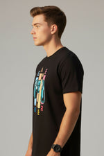 Men’s Outlaws Fashion printed cotton T-shirt with casual style, featuring bold graphic design on the front.