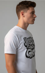 Men’s Outlaws Regular Printed T-Shirt with casual 100% cotton fabric, featuring a graphic print and comfortable fit.