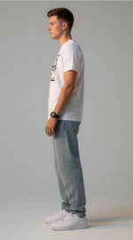 Men’s Outlaws Regular Printed T-Shirt made of 100% cotton, casual wear with bold graphic design in black and white.