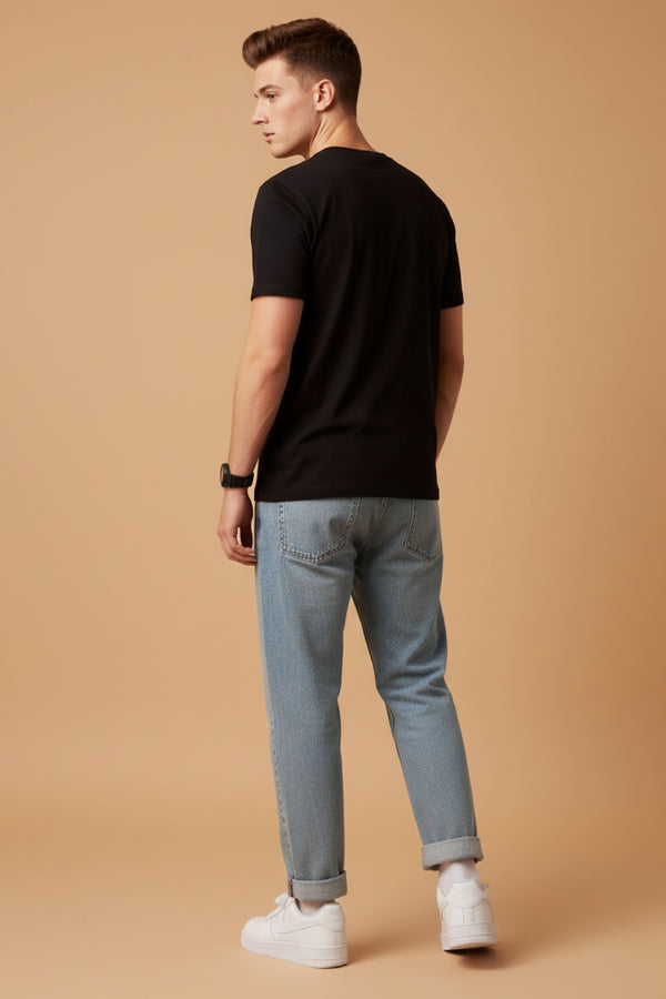 Men’s Outlaws Fashion printed cotton T-shirt with casual fit, featuring bold graphic design on the front.