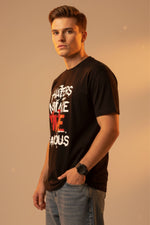 Men’s Outlaws Fashion printed regular-fit cotton T-shirt with casual style and graphic design, front view.