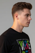 Men’s Outlaws Fashion printed cotton T-shirt featuring bold casual design and regular fit, ideal for everyday wear.