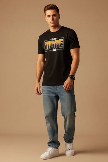 Men's Outlaws Fashion printed cotton T-shirt with casual fit, featuring bold graphic design and short sleeves.