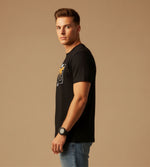 Men's Outlaws Fashion printed cotton T-shirt with casual fit, featuring bold graphic design and short sleeves.