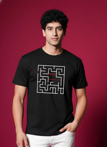 Men’s Outlaws Regular Printed T-Shirt – 100% Cotton Casual Wear