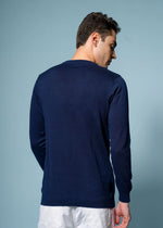 Men’s Pure Cotton Textured Graphic Sweater – Premium Comfort & Artistic Style