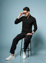 Men’s Pure Cotton Textured Knit Sweater – Premium Comfort & Timeless Style