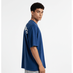 Men's Outlaws Acid Wash Blue T-Shirt by My Store, featuring a casual fit and distressed style, shown in a virtual photoshoot.