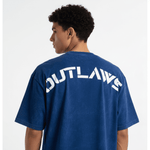 Men's Outlaws Acid Wash Blue T-Shirt from My Store, featuring a casual fit and distressed acid wash fabric in a vibrant blue color.