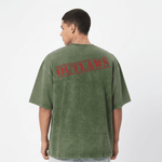 Outlaws Acid Wash Olive T-Shirt for Men