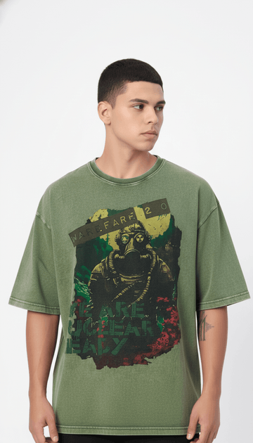Outlaws Acid Wash Olive T-Shirt for Men
