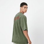 Outlaws Acid Wash Olive T-Shirt for Men