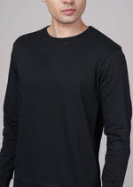 Outlaws Black Sweatshirt for Men, casual fit with brand logo on chest, made from soft fabric, shown on a hanger.