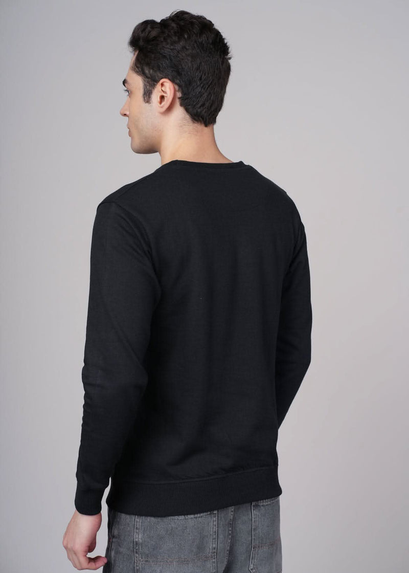 Black Outlaws Fashion men's sweatshirt with a casual fit, featuring a crew neckline and logo detail on the front.