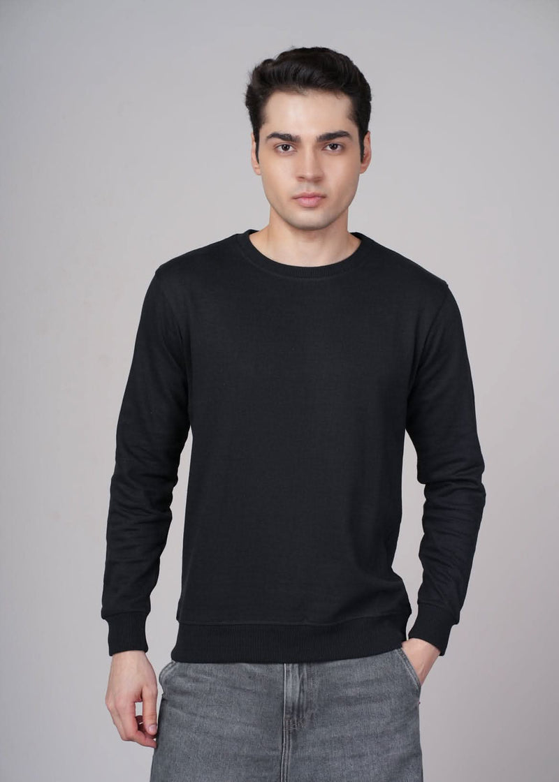 Outlaws Black Sweatshirt for Men, casual fit with logo detail, shown on a model with a plain background.