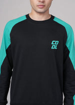 Color Block Sweatshirt for Men Regular Fit Crew Neck Sweat Tee