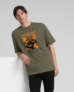 Men's Skateboarding Inspired Graphic T-Shirt Olive Green