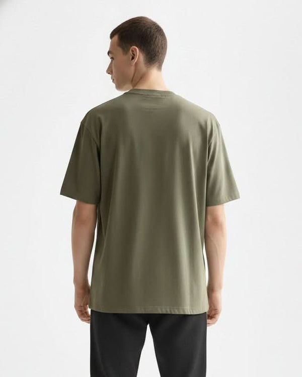 Men's Olive Green Skateboard Print Oversized Casual T-Shirt
