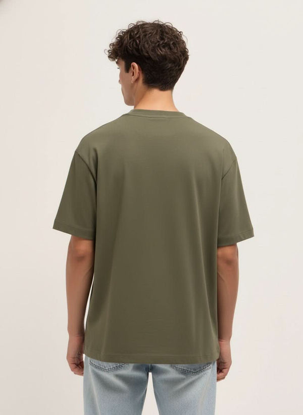 Men's Olive Green Skateboard Graphic Streetwear T-Shirt