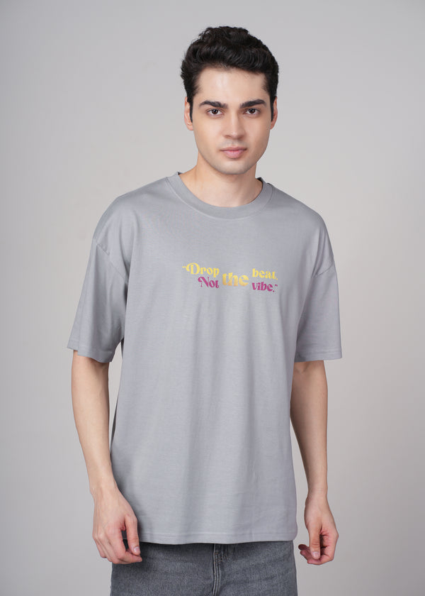 Outlaws Grey Over Size Graphic T-Shirt for Men, casual fit with bold graphic design, displayed on a plain background