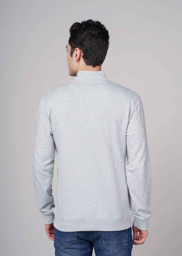 Outlaws Grey Sweat Jacket for Men, casual fit with hood and front pockets, made by Outlaws Fashion, suitable for everyday wear