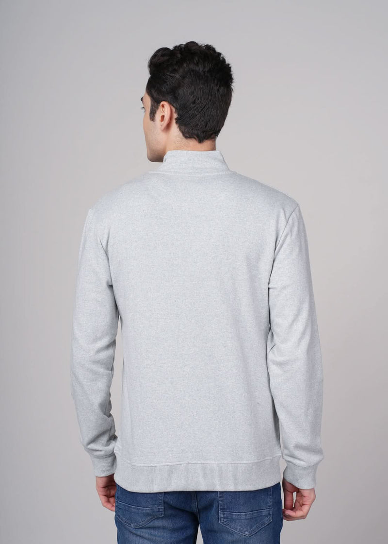 Outlaws Grey Sweat Jacket for Men, casual fit with hood and front pockets, made by Outlaws Fashion, suitable for everyday wear