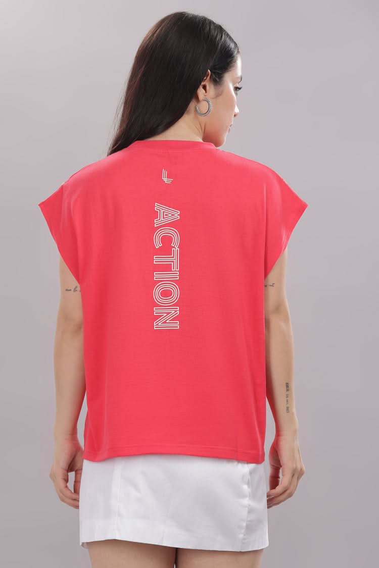 Outlaws Fashion women's hot coral workout tank top, sleeveless athletic top with breathable fabric for fitness and gym activities.