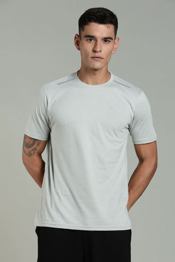 Outlaws Fashion men's light grey athleisure T-shirt with a relaxed fit and casual style, ideal for active and everyday wear.