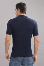 Men's vertical stripe polo t-shirt by Outlaws Fashion, made of 100% cotton, casual wear with classic style and vibrant stripe pattern.