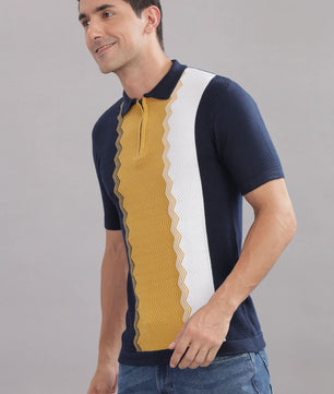Outlaws Fashion men's cotton polo shirt with vertical stripes, casual wear, 100% cotton, classic fit, short sleeves, and collar.