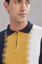 Men's vertical stripe polo t-shirt by Outlaws Fashion, made of 100% cotton, casual wear with classic style and comfortable fit.