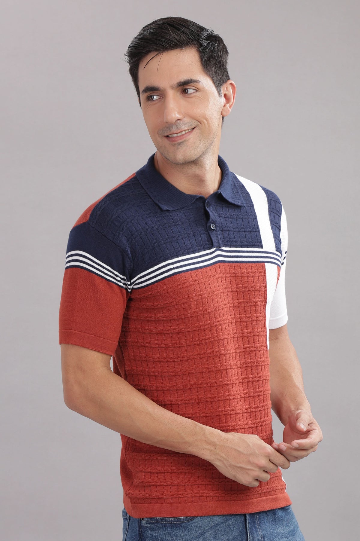 mens cotton knit polo t shirt casual wear India